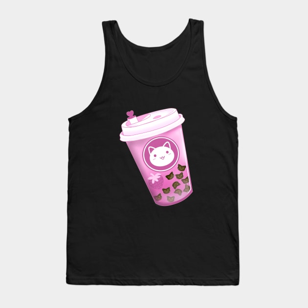 Neko Boba Strawberry Tank Top by PointNWink Productions